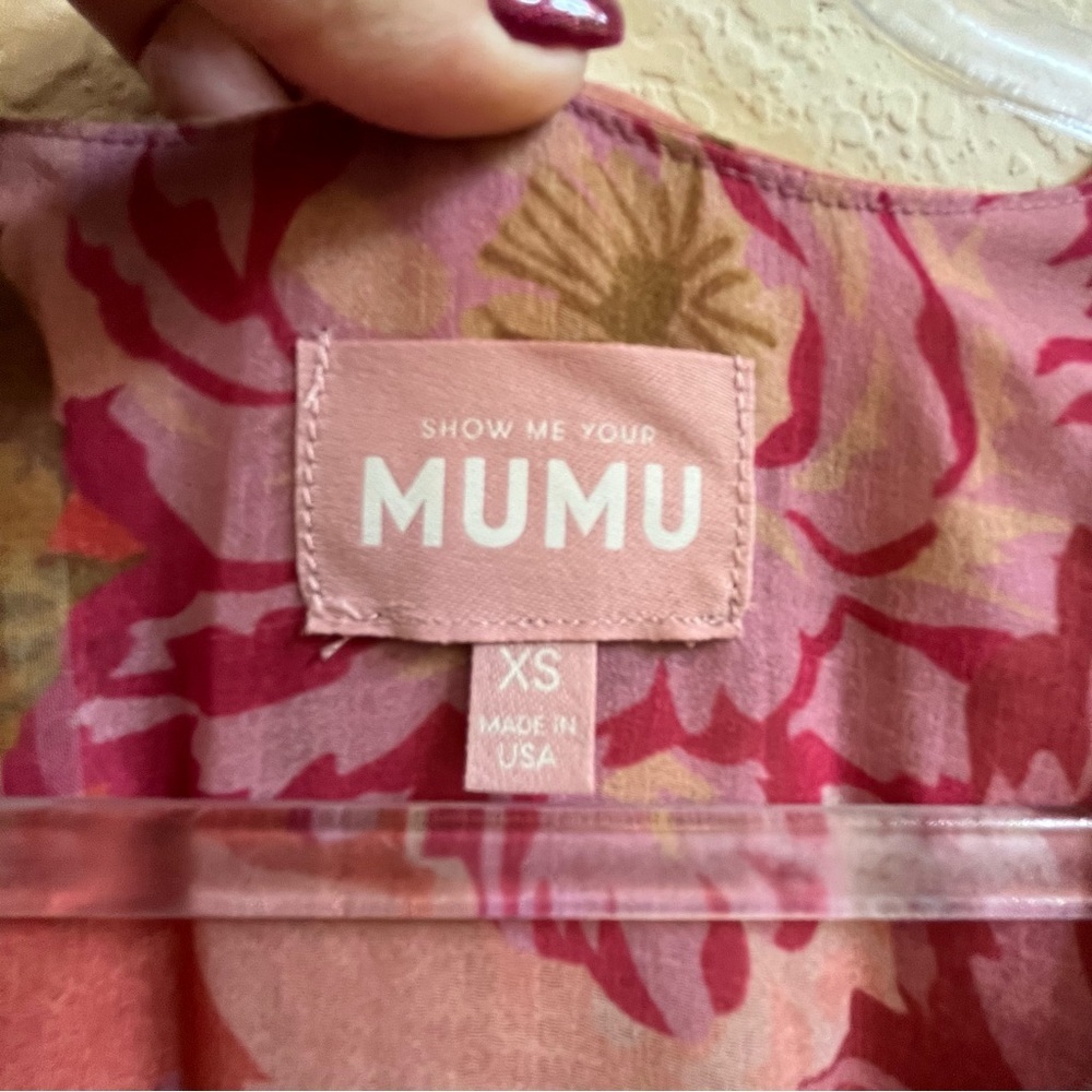 Show Me Your MuMu Verity Pink Floral Garden Party High Low Midi Dress SZ XS - Picture 4 of 14